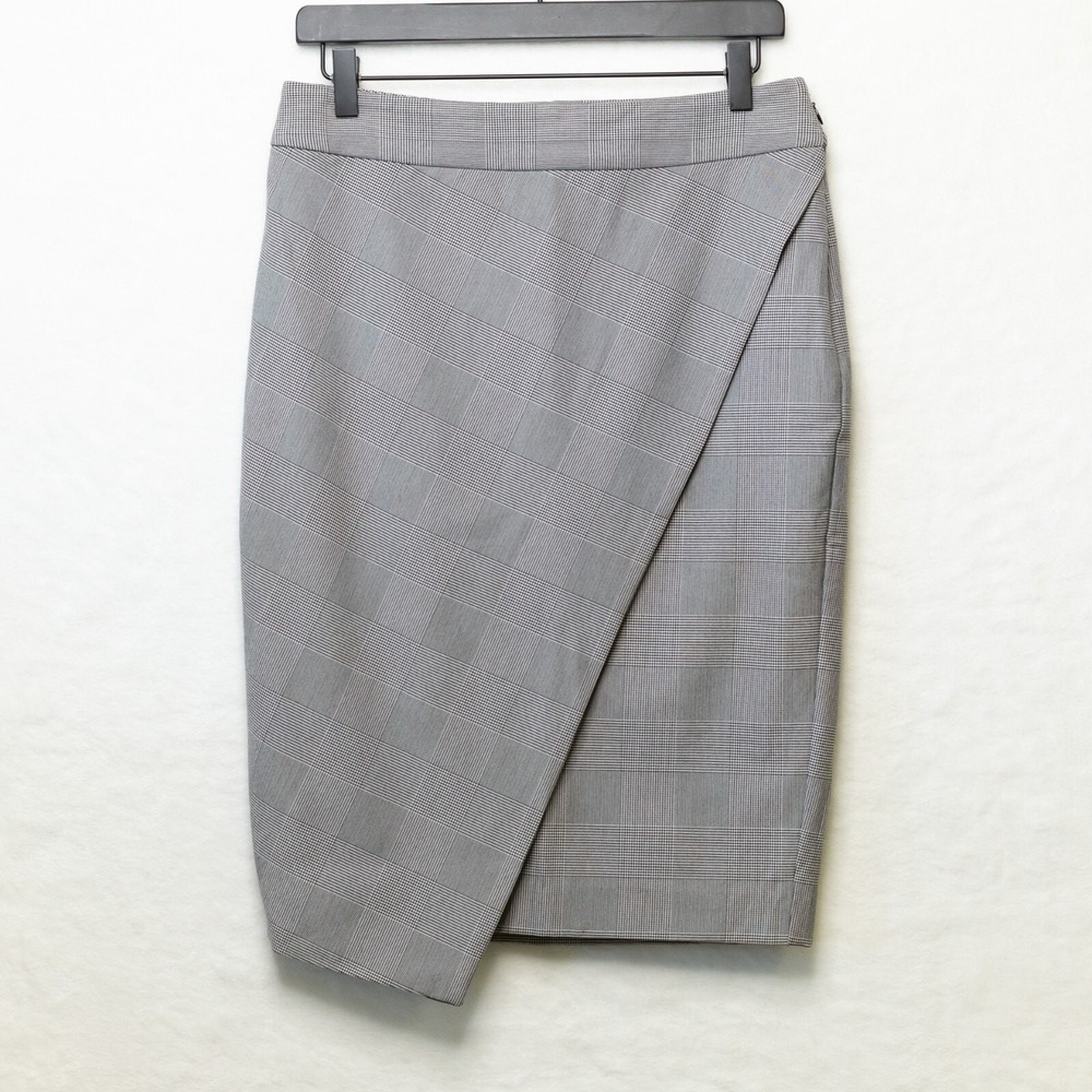 EXPRESS Faux Wrap Plaid Pencil Skirt Corpcore Dark Academiaā Office Siren Sz 8